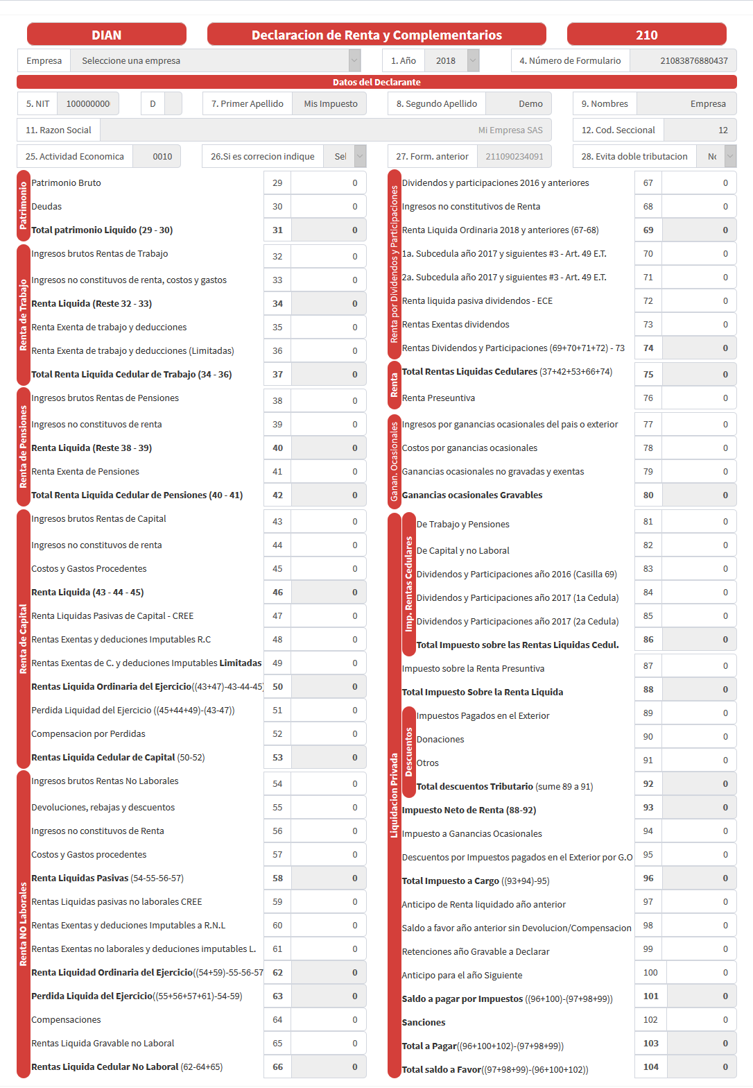 Declaraciones de Renta 2019
